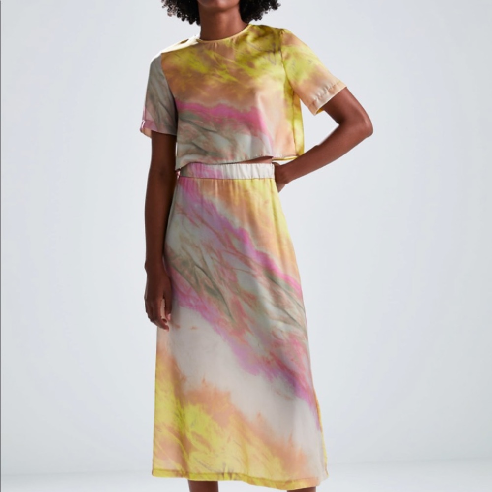 crop top and skirt, zara - new with tags